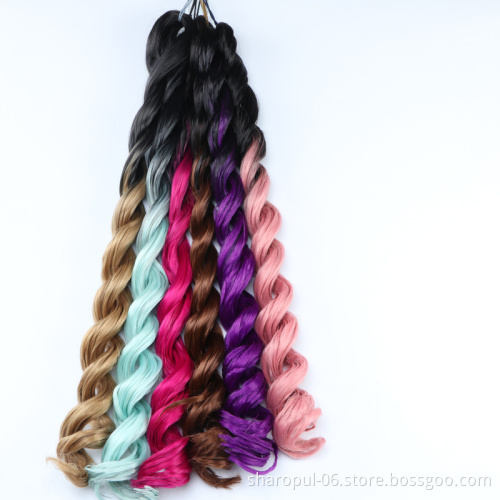 Attachments hair braids 24inch Spiral deep curl ombre braiding hair extensions for braids